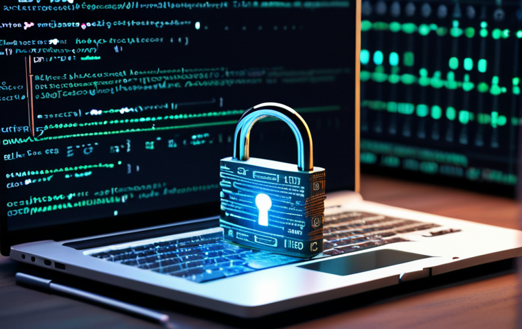 **A stylized illustration of a Solidity smart contract being written, with glowing lines of code forming a secure padlock. Focus on the digital and secure nature of blockchain agreements, emphasizing variables, functions, and modifiers.**