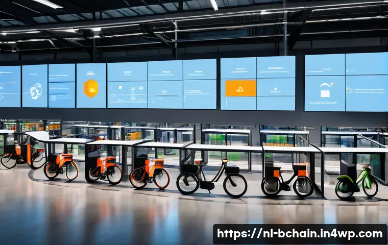 블록체인 기술의 혁신적 응용 - A modern logistics warehouse scene in the Netherlands featuring diverse professionals collaborating ...