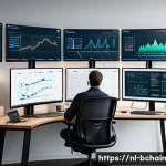 Home 20 블록체인 개발자의 필수 스킬셋 - A detailed digital illustration of a professional blockchain developer workspace in Amsterdam, featu...