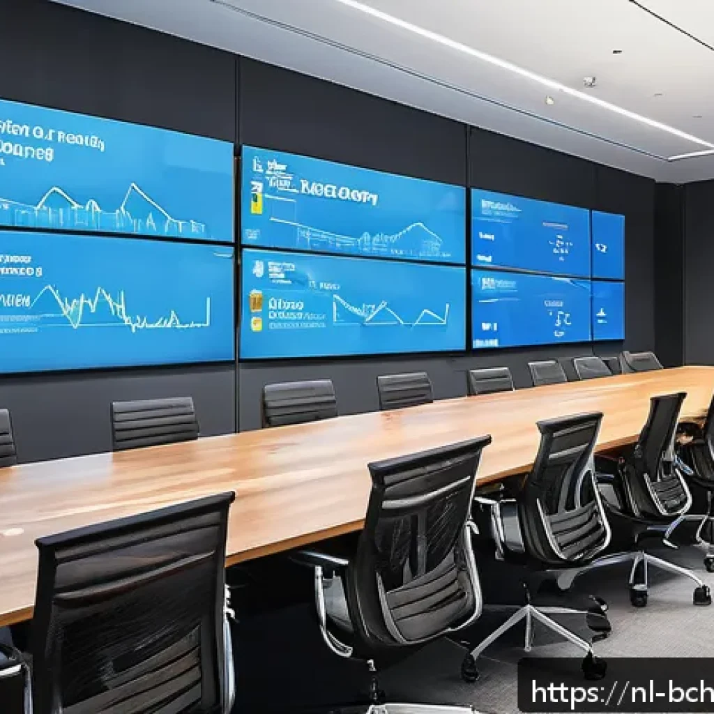 블록체인 기술의 법적 규제 현황 - A modern Dutch regulatory office interior focusing on blockchain technology oversight, featuring pro...
