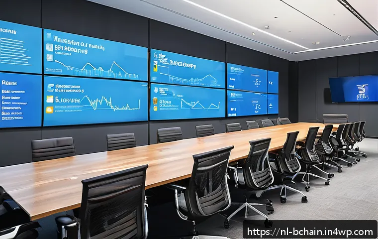블록체인 기술의 법적 규제 현황 - A modern Dutch regulatory office interior focusing on blockchain technology oversight, featuring pro...